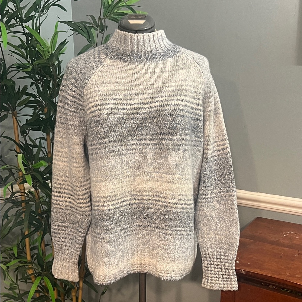 Chaps Blue and White Turtleneck Sweater